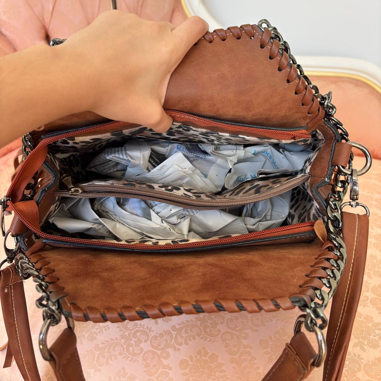 Italian shoulder bag fringe