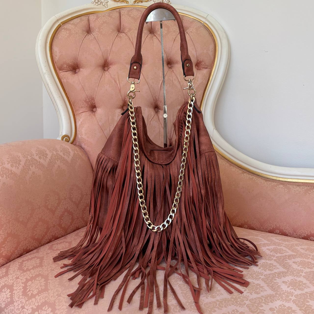 Italian shoulder bag fringe