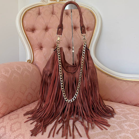 Italian shoulder bag fringe