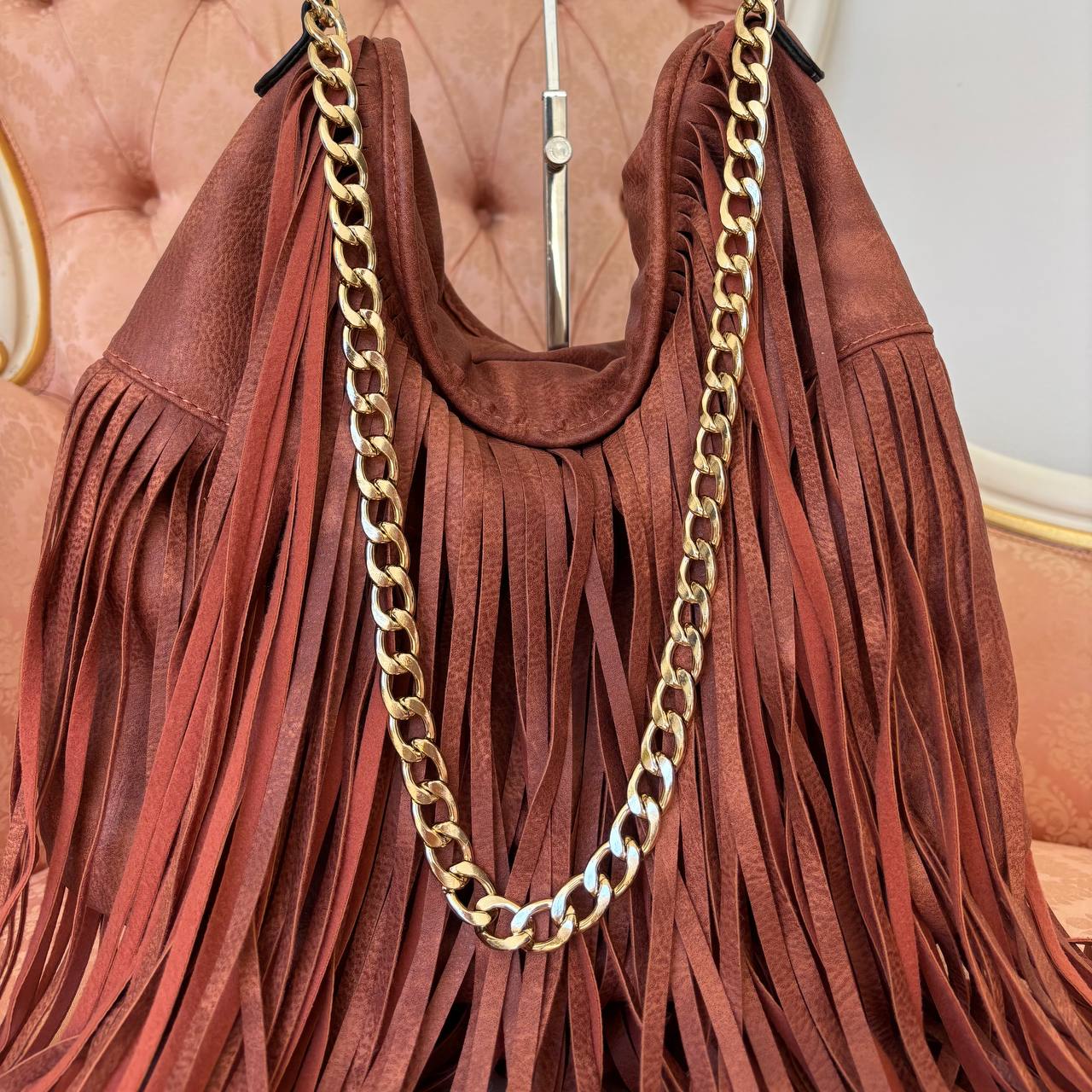 Italian shoulder bag fringe
