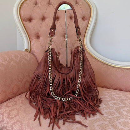 Italian shoulder bag fringe