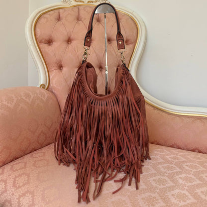 Italian shoulder bag fringe