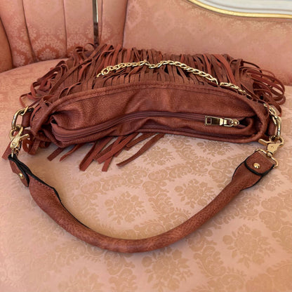Italian shoulder bag fringe