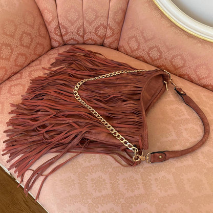 Italian shoulder bag fringe
