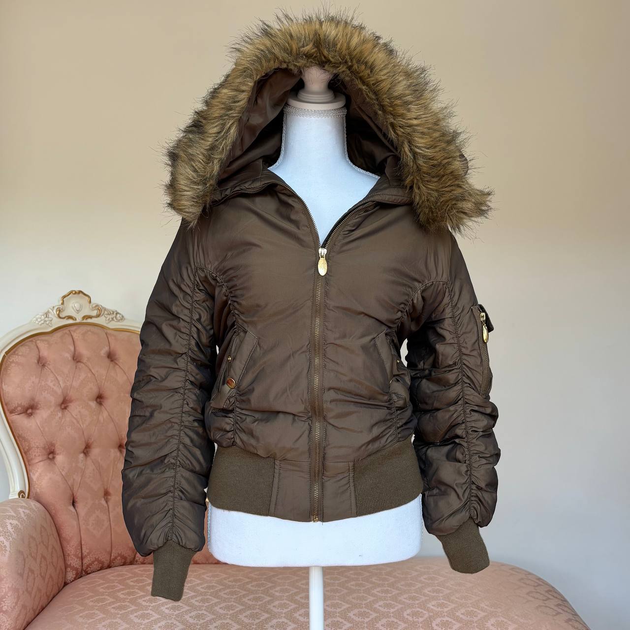 Italian puffer coat zip-jacket
