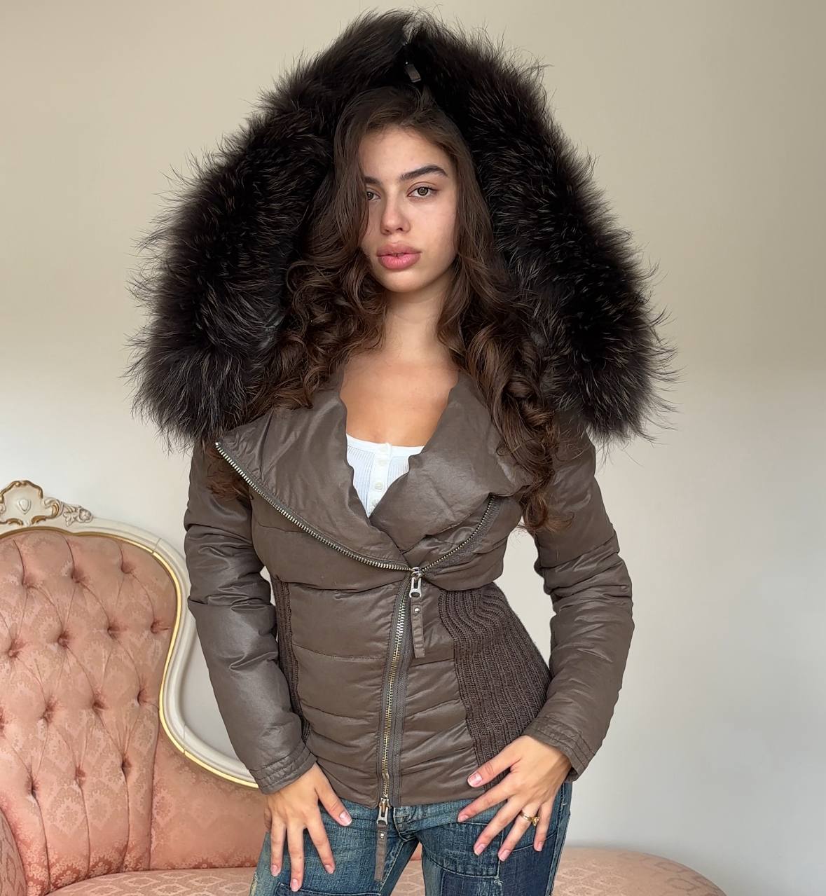 Pinko puffer coat zip-jacket