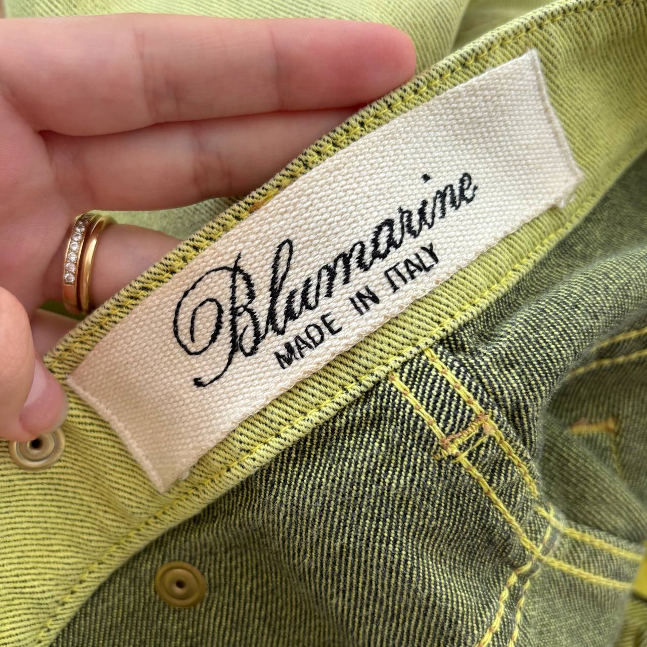 Blumarine green jeans low rise