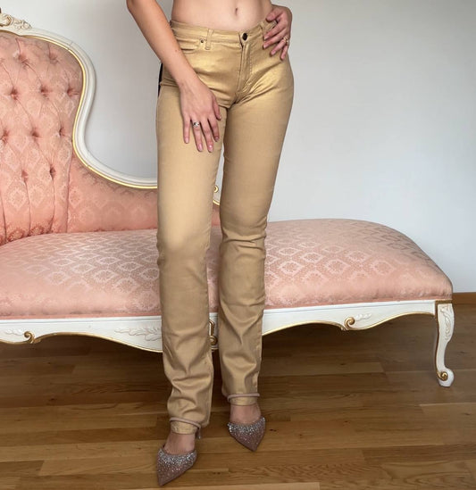 Roberto Cavalli golden skinny jeans