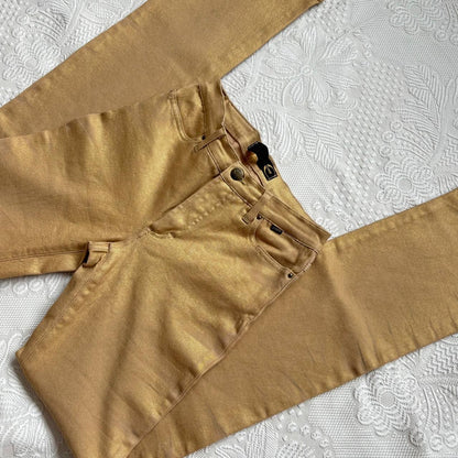 Roberto Cavalli golden skinny jeans