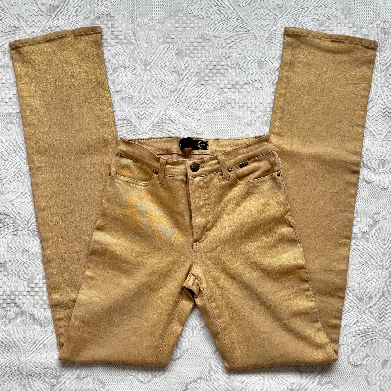 Roberto Cavalli golden skinny jeans