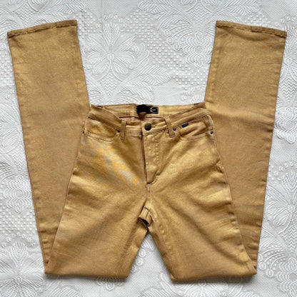 Roberto Cavalli golden skinny jeans