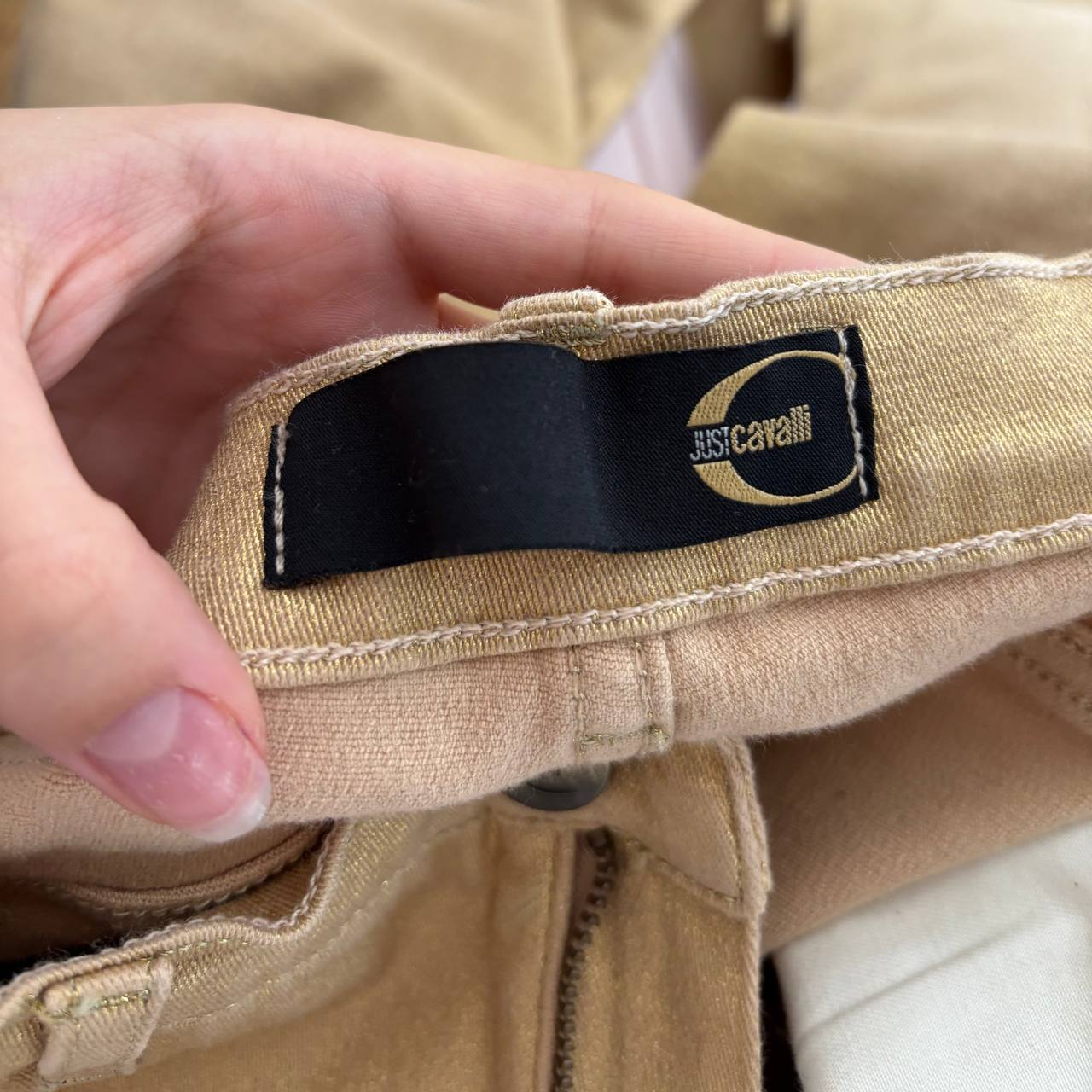 Roberto Cavalli golden skinny jeans