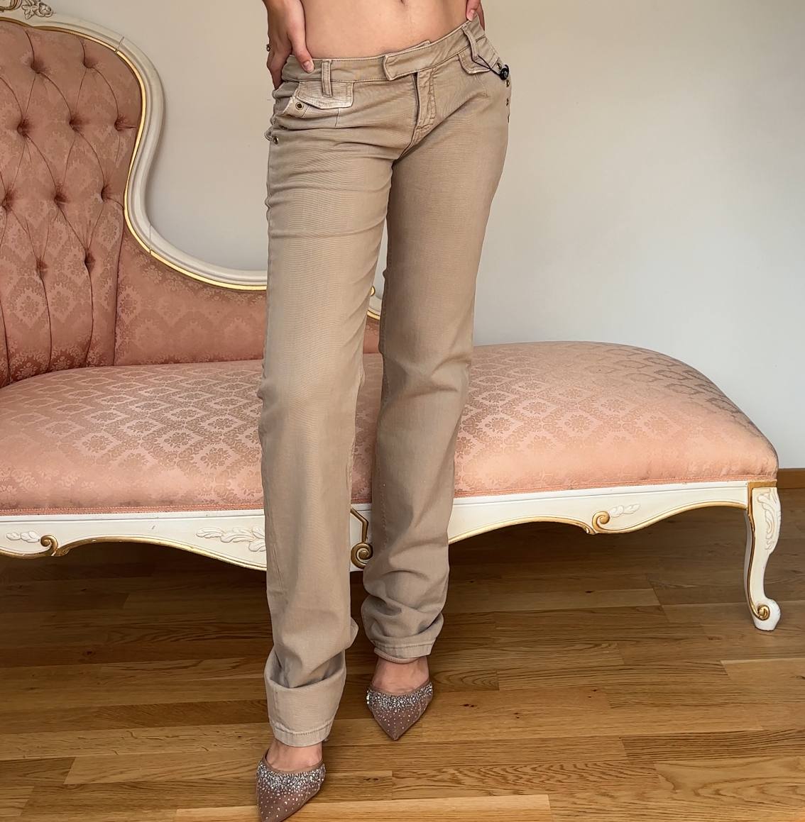 Blumarine straight jeans beige