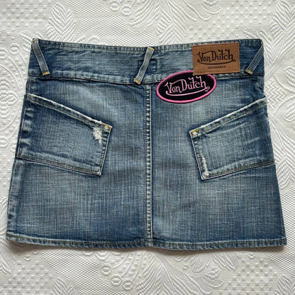 Von Dutch denim mini skirt