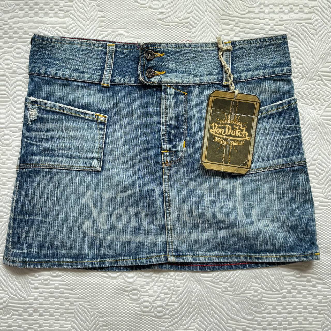 Von Dutch denim mini skirt