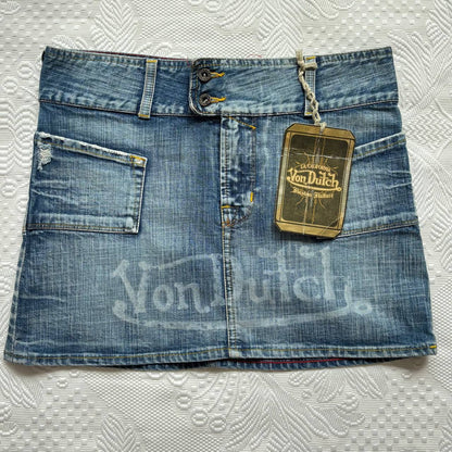 Von Dutch denim mini skirt