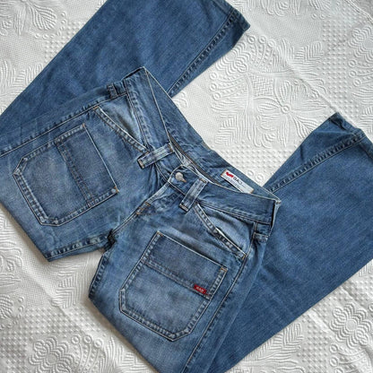 Gas oversized cargo straight jeans