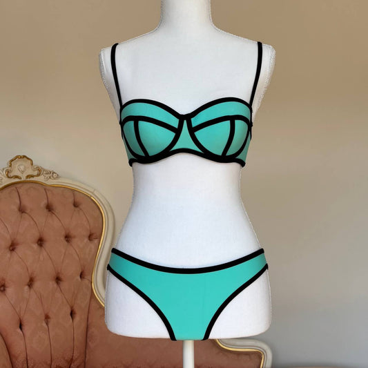 Triangl bikini swimsuit set blue