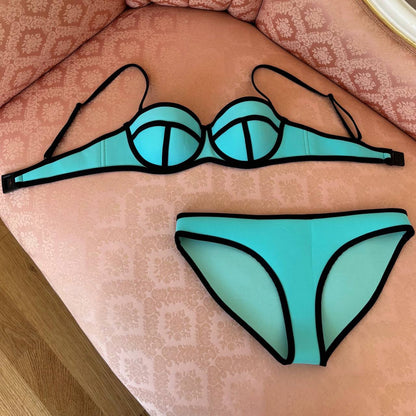 Triangl bikini swimsuit set blue