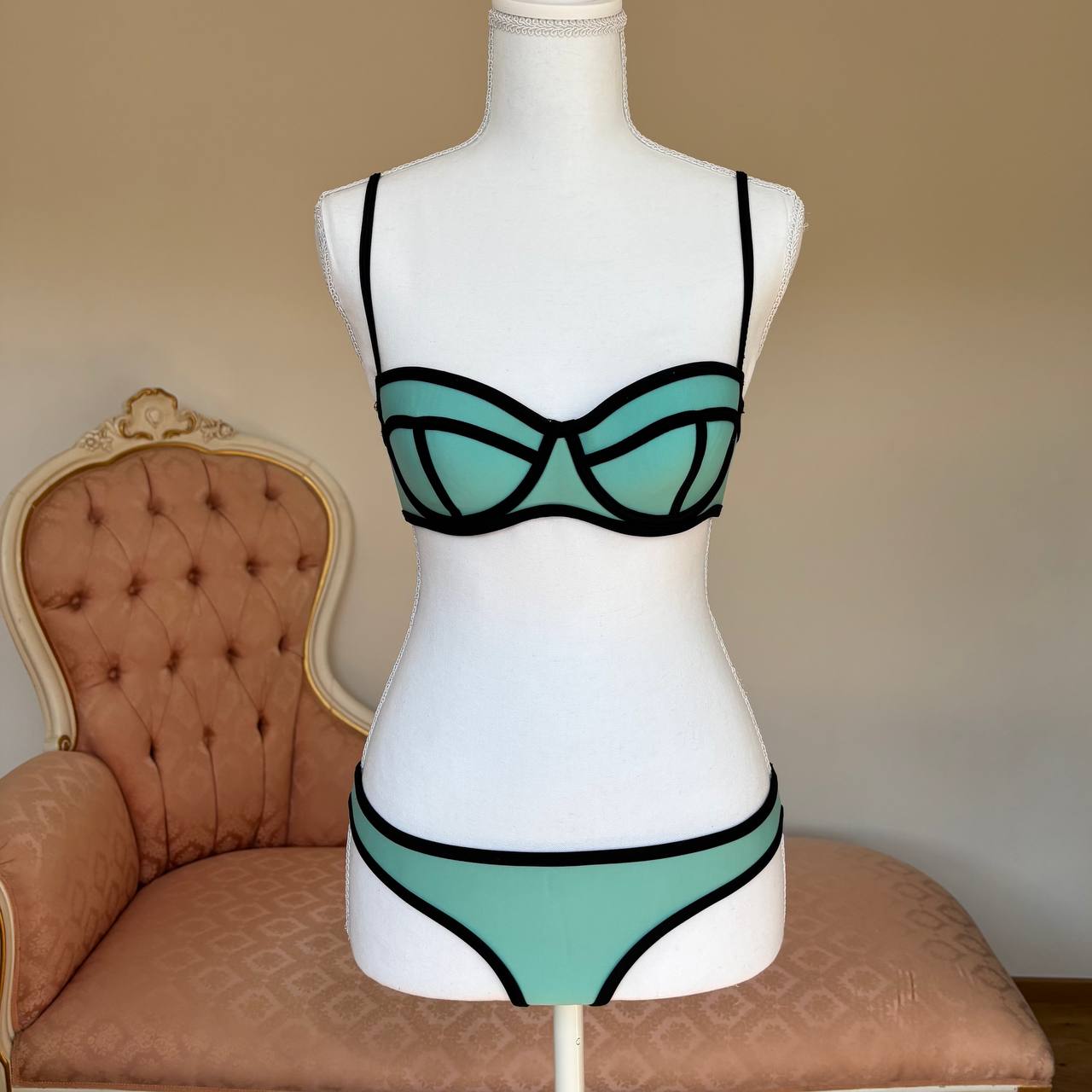 Triangl bikini swimsuit set mint blue