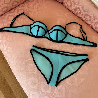 Triangl bikini swimsuit set mint blue