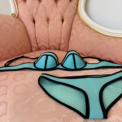 Triangl bikini swimsuit set mint blue