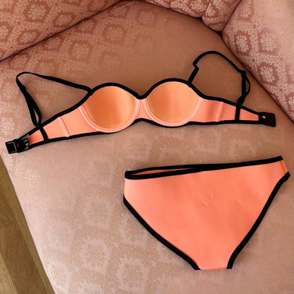 Triangl bikini swimsuit set orange