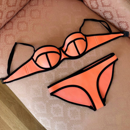 Triangl bikini swimsuit set orange