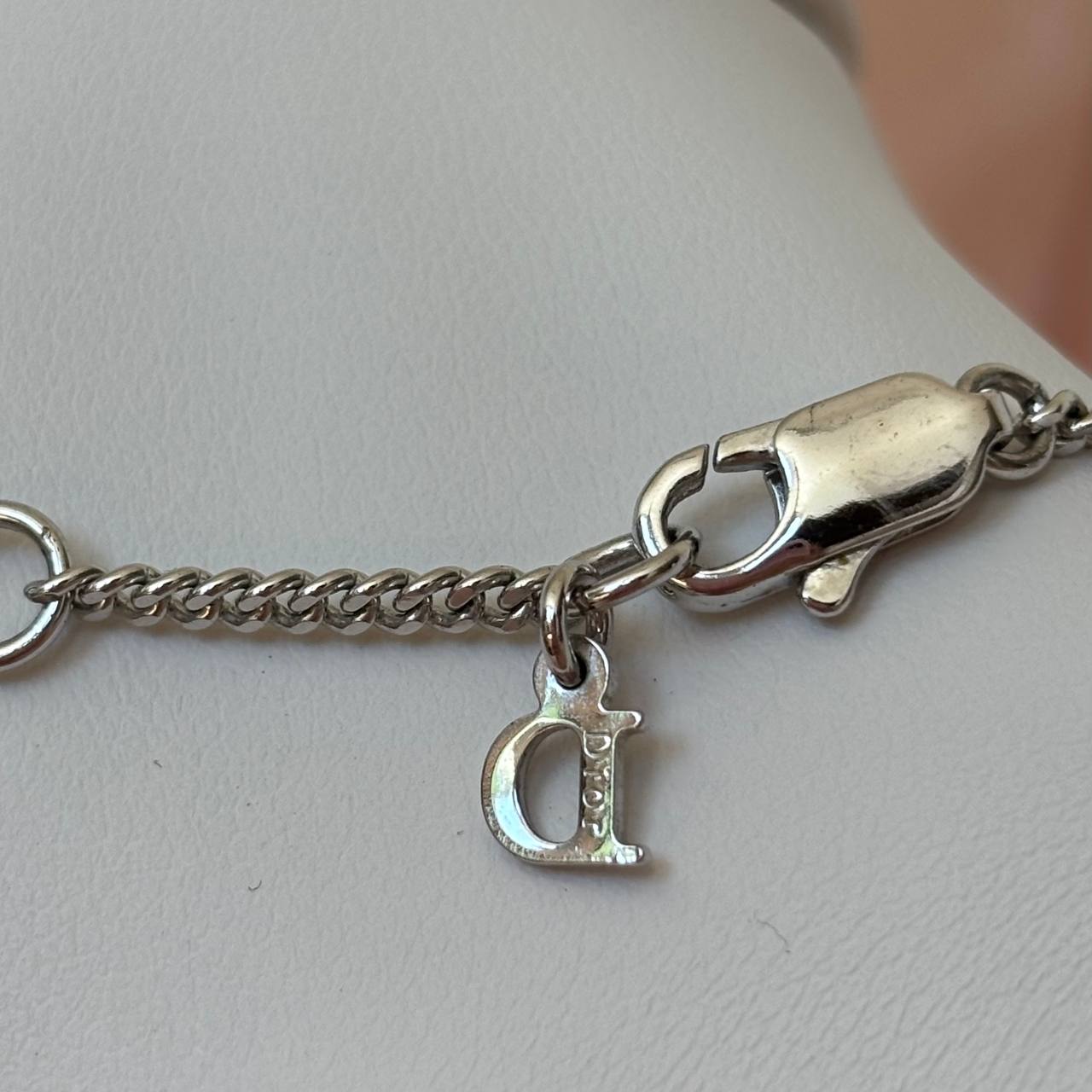 Christian Dior necklace silver bow