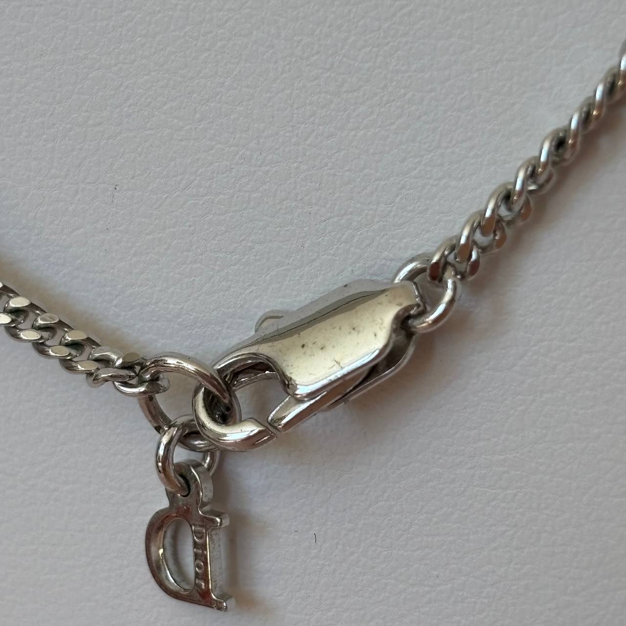Christian Dior necklace silver bow