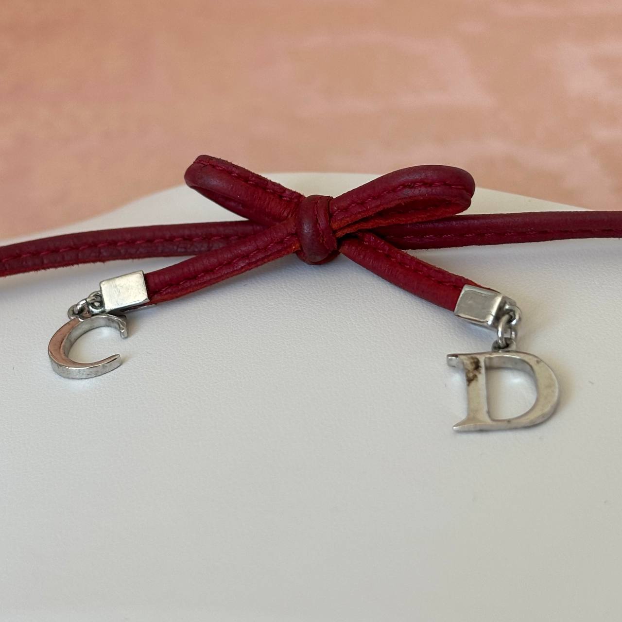 Christian Dior bracelet burgundy red silver