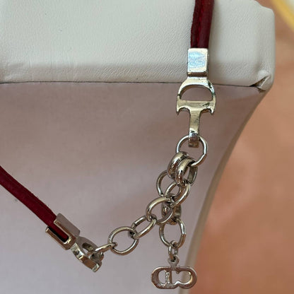 Christian Dior bracelet burgundy red silver