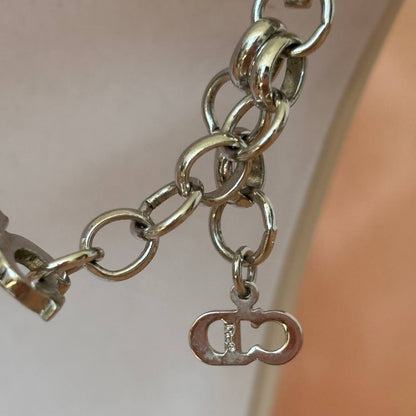 Christian Dior bracelet burgundy red silver
