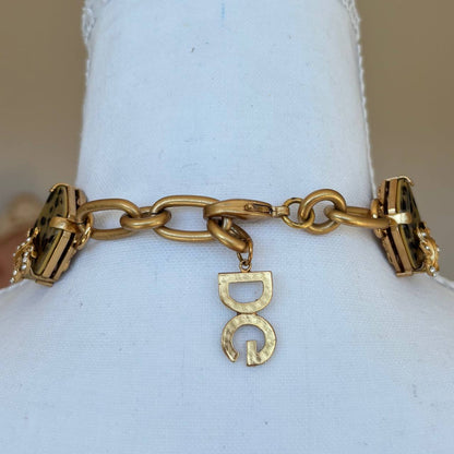 Dolce Gabbana necklace golden red rose