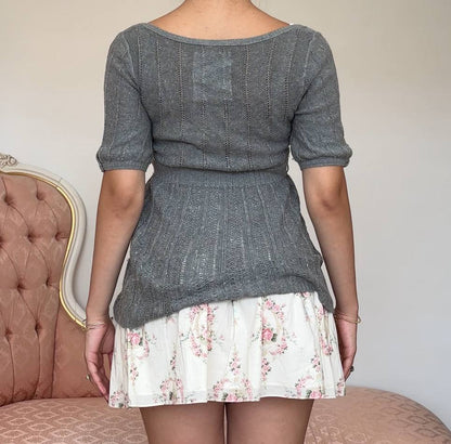 Hollister babydoll jumper sweater grey
