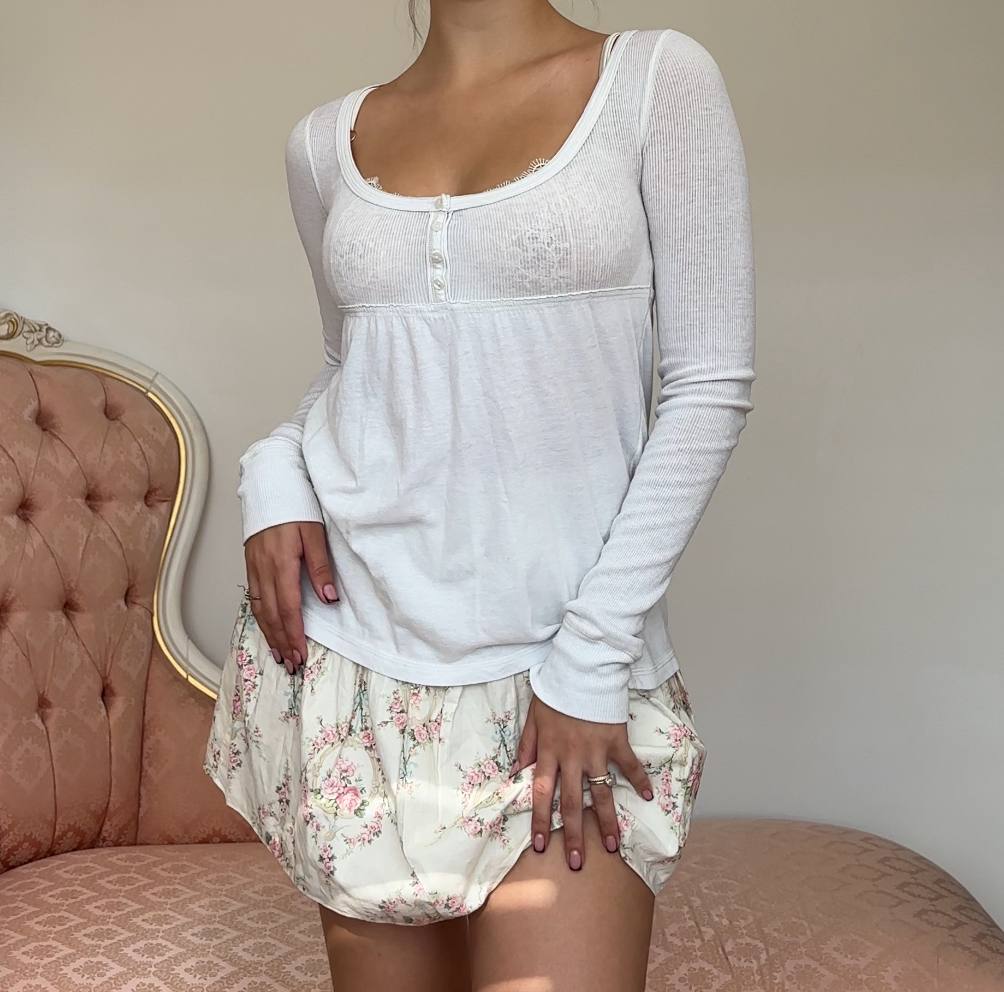 Hollister babydoll top long sleeve