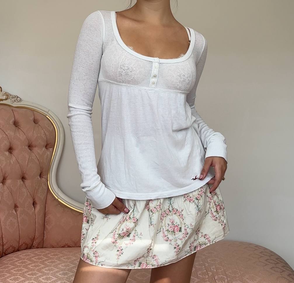Hollister babydoll top long sleeve