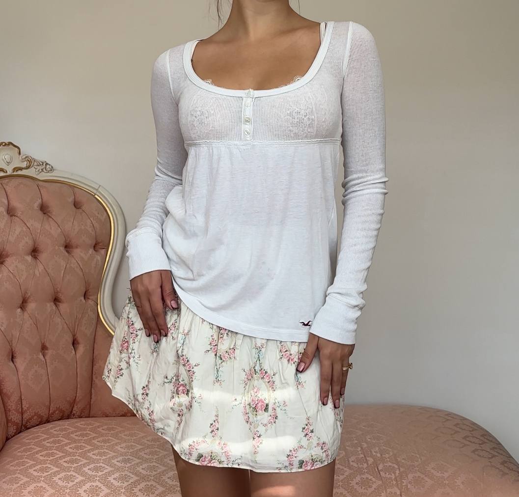 Hollister babydoll top long sleeve
