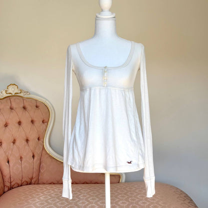 Hollister babydoll top long sleeve