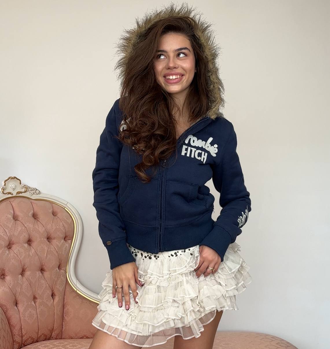 Abercrombie and Fitch fur hoodie
