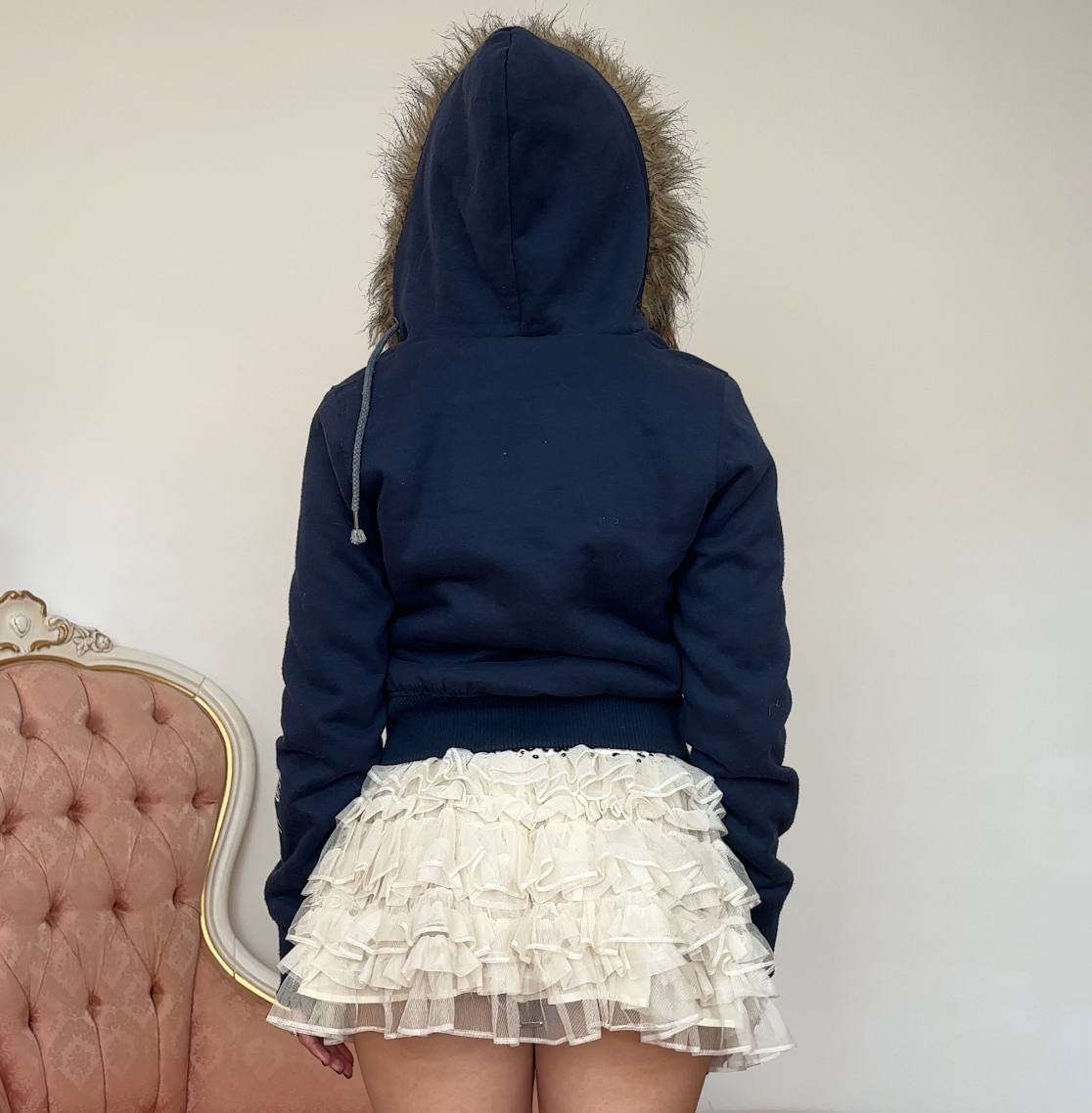 Abercrombie and Fitch fur hoodie