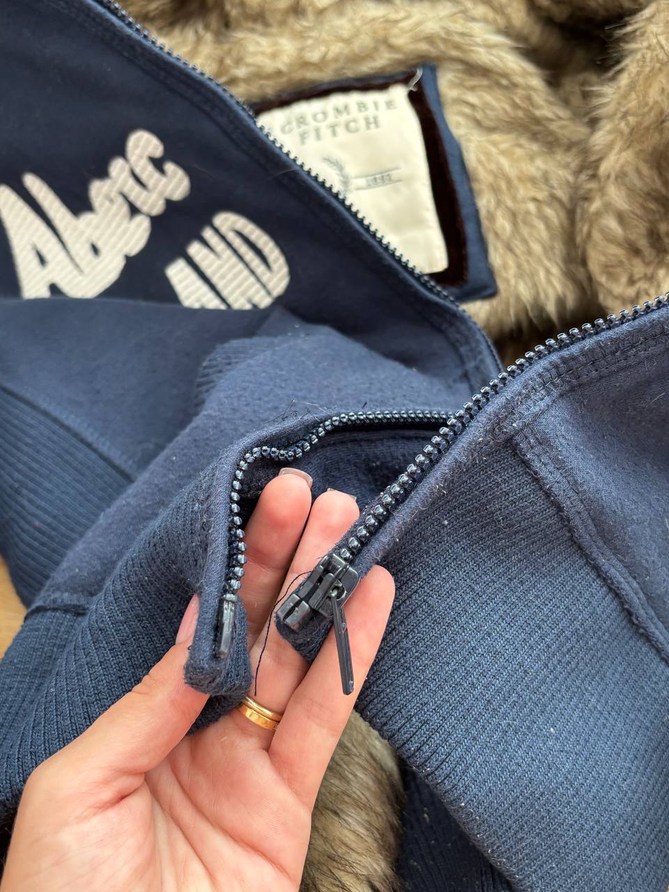 Abercrombie and Fitch fur hoodie