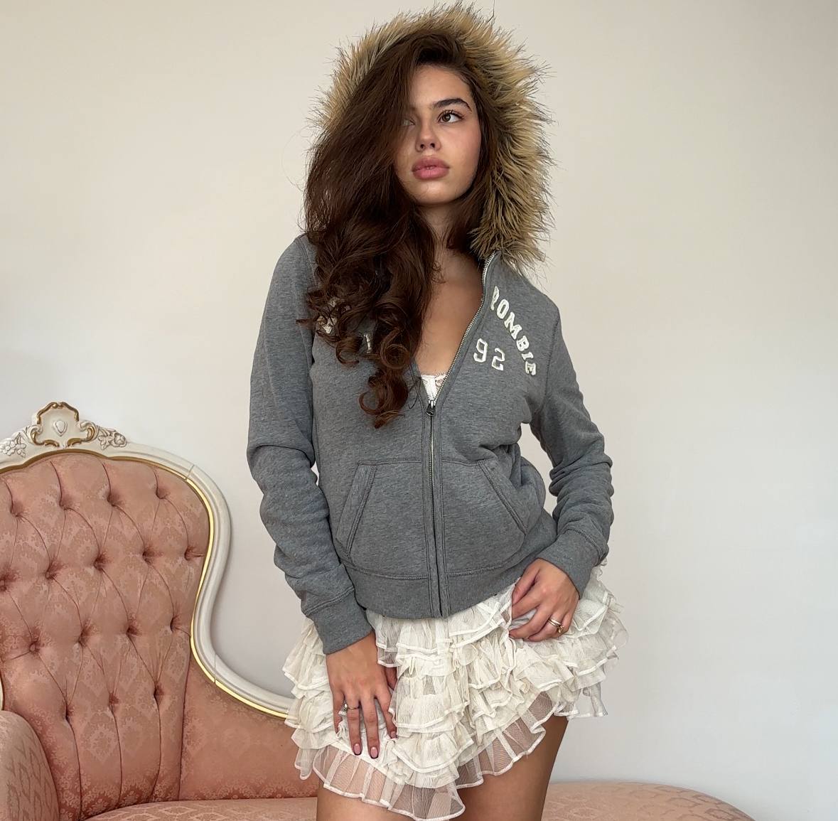 Abercrombie and Fitch hoodie with fur hood