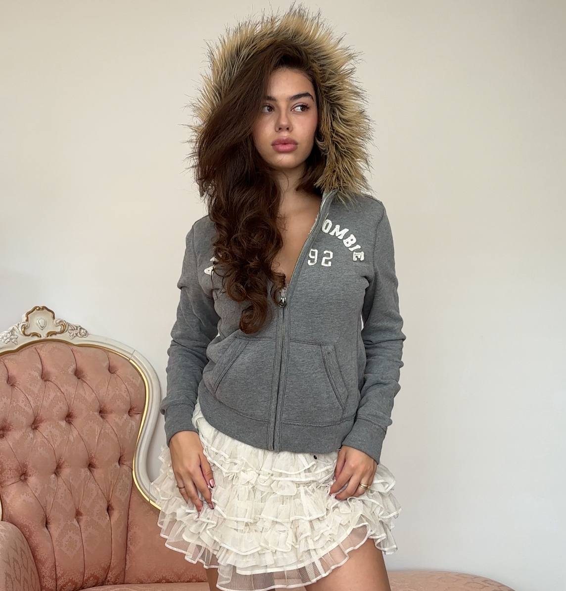 Abercrombie and Fitch hoodie with fur hood