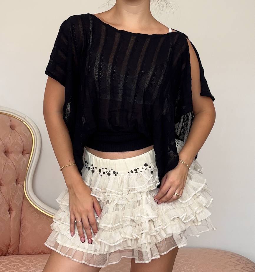 Kookai top batwing grunge
