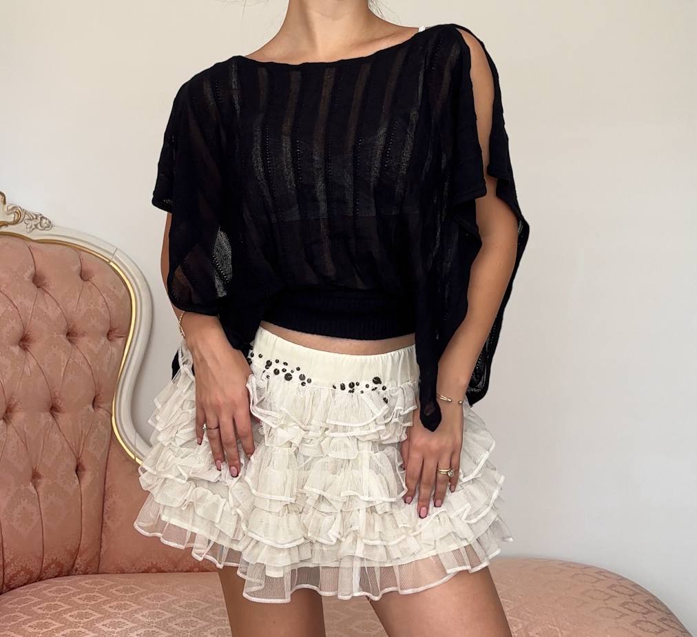 Kookai top batwing grunge
