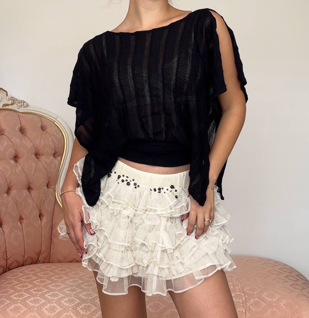 Kookai top batwing grunge