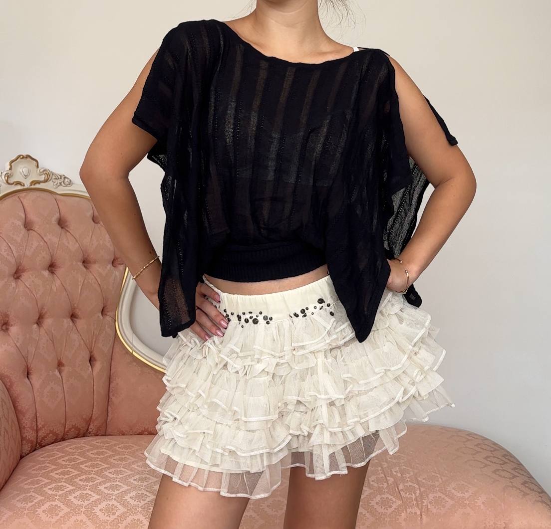 Kookai top batwing grunge