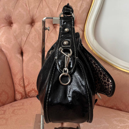 Guess black lacquered handbag