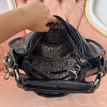 Guess black lacquered handbag